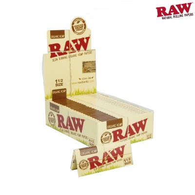 RAW ORGANIC HEMP 1 1/2 CIGARETTE ROLLING PAPERS 25CT/PACK